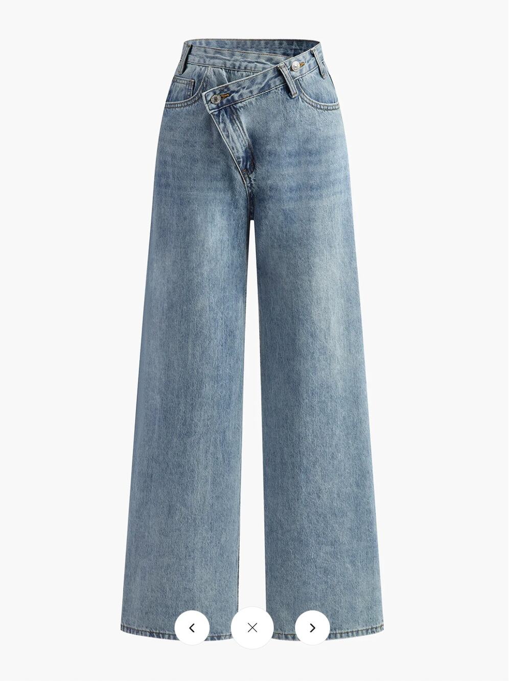 NWT Commense Asymmetric Waist Wide-Leg Jeans Sz L